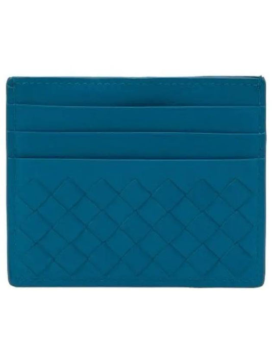 Intrecciato Card Case Blue Wallet - BOTTEGA VENETA - BALAAN 1