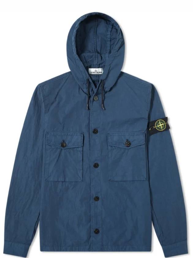 Button Two Pocket Over Long Sleeve Shirt Navy - STONE ISLAND - BALAAN 1