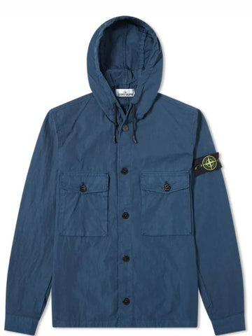 Button Two Pocket Overshirt Men s Jacket Blue Navy 721512408 V0028 - STONE ISLAND - BALAAN 1