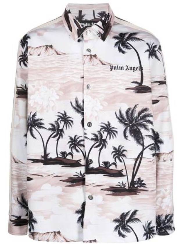 Hawaiian Printed Long Sleeve Shirt Beige - PALM ANGELS - BALAAN 1