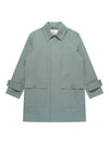 Linen Mac Trench Coat Greyish Blue - SOLEW - BALAAN 2