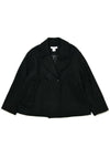 Women's Wool Overfit Half Double Peacoat Charcoal - MOTH - BALAAN 3