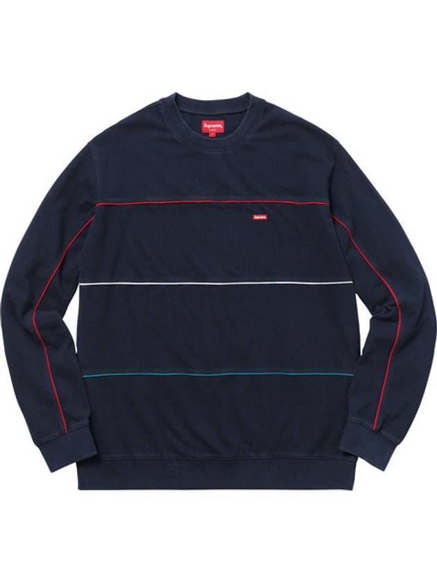 Multicolor Piping Pique Crewneck Navy - SUPREME - BALAAN 1