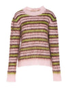 Women's Striped Mohair Crew Neck Knit Top Pink - MARNI - BALAAN 2