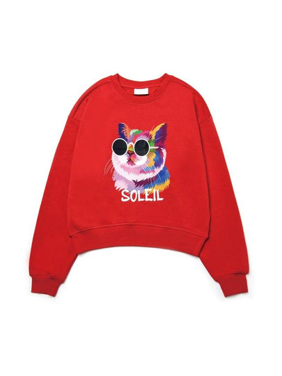 Brushed Options Fancy Light Cat Sweat Shirts RED - LE SOLEIL MATINEE - BALAAN 2