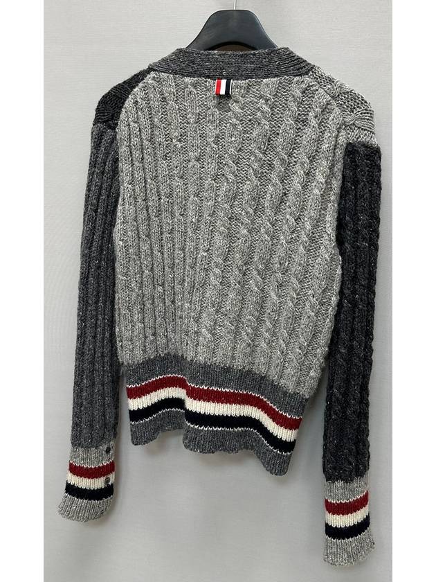 Funmix Mohair Tweed Striped Cardigan 2 - THOM BROWNE - BALAAN 5