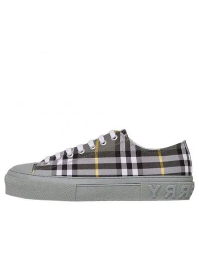 Vintage Check Cotton Low Top Sneakers Grey - BURBERRY - BALAAN 2