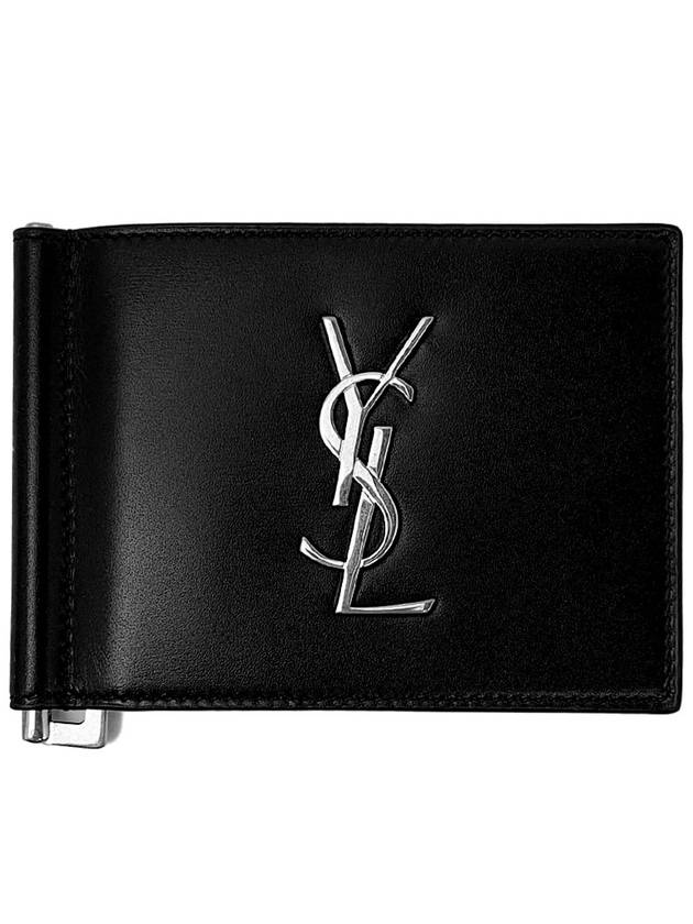 Monogram Money Clip Half Wallet Black - SAINT LAURENT - BALAAN 2