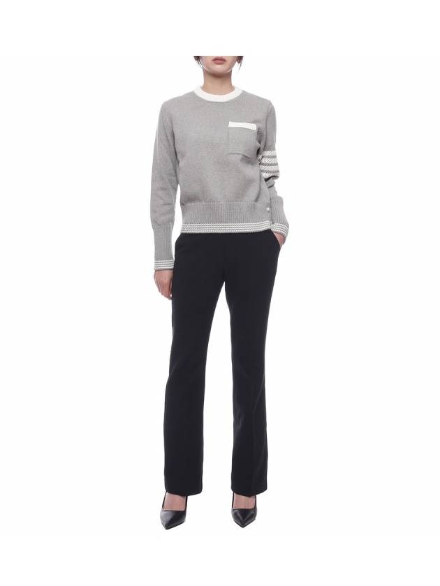 4 Bar Stripe Cotton Sweatshirt Grey - THOM BROWNE - BALAAN 4