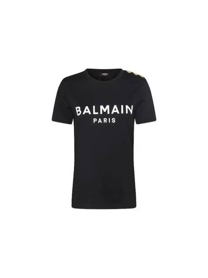 Logo Crew Neck Short Sleeve T-Shirt Black - BALMAIN - BALAAN 2