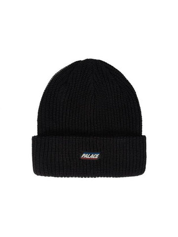 Basics Ribber Beanie Black - PALACE - BALAAN 1