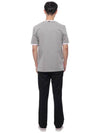 Men's Contrast Trim Short Sleeve T-Shirt  Light Grey - THOM BROWNE - BALAAN 6