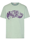 Logo Print Short Sleeve T-Shirt Green - VALENTINO - BALAAN 2