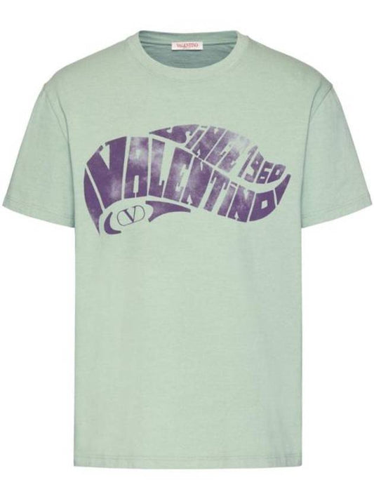 short sleeve t-shirt 3V3MG10V9KA 635 Green purple - VALENTINO - BALAAN 2