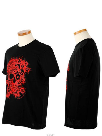 Evil Skull Motif Short Sleeve T-Shirt Black - ALEXANDER MCQUEEN - BALAAN 2