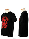 Evil Skull Motif Short Sleeve T-Shirt Black - ALEXANDER MCQUEEN - BALAAN 3