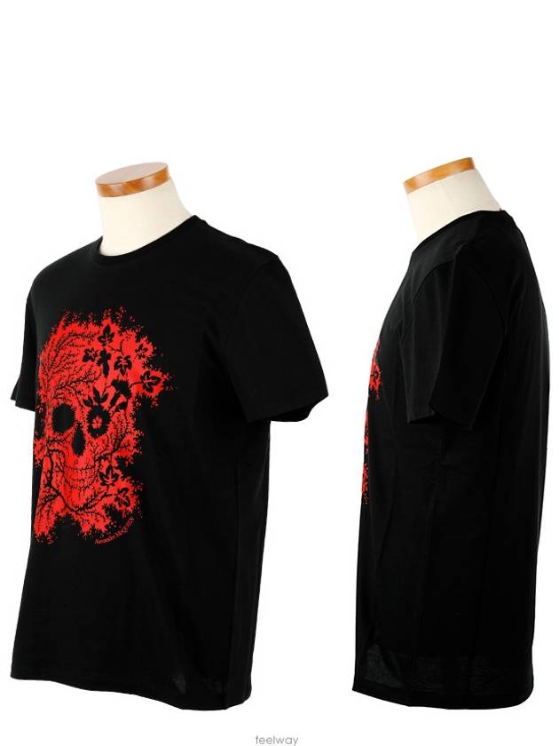 Evil Skull Motif Short Sleeve T-Shirt Black - ALEXANDER MCQUEEN - BALAAN 3