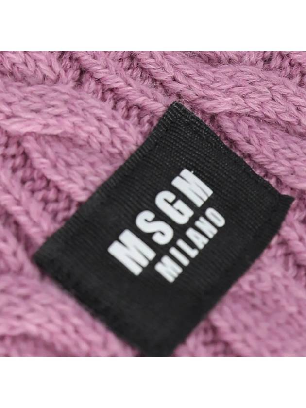 Kids Label Wool Muffler Lilac F3MSJUSC056 071 - MSGM - BALAAN 4