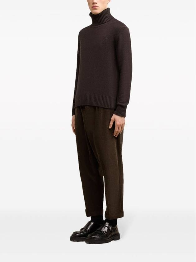 Cashmere Turtleneck Dark Coffee - AMI - BALAAN 4