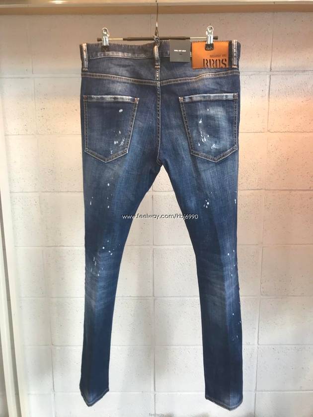 Leather Patch Skater Jeans Blue - DSQUARED2 - BALAAN 9