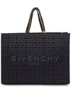 4G Fabric Medium Tote Bag Black - GIVENCHY - BALAAN 1