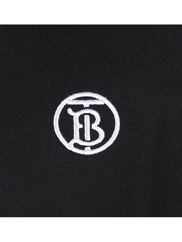 Embroidered Monogram Motif Cotton Short Sleeve T-Shirt Black - BURBERRY - BALAAN 7