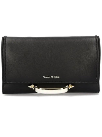 Logo Story Leather Chain Clutch Bag Black - ALEXANDER MCQUEEN - BALAAN 2