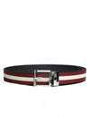 Taylan Stripe Reversible Belt Black Red - BALLY - BALAAN 2