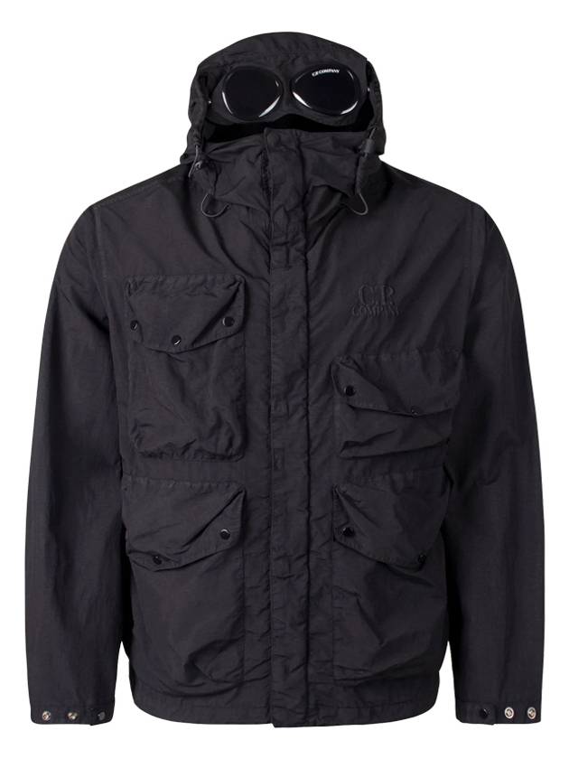 Flatt Nylon Goggle Hooded Jacket Black - CP COMPANY - BALAAN 2