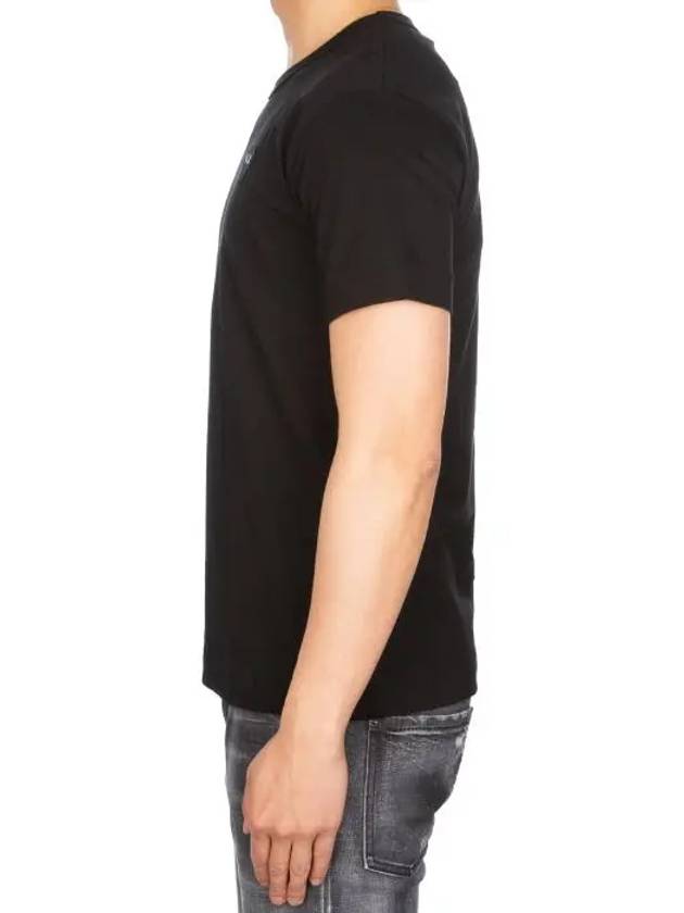 Men's Black Heart Waffen Short Sleeve T-Shirt Black - COMME DES GARCONS PLAY - BALAAN 5