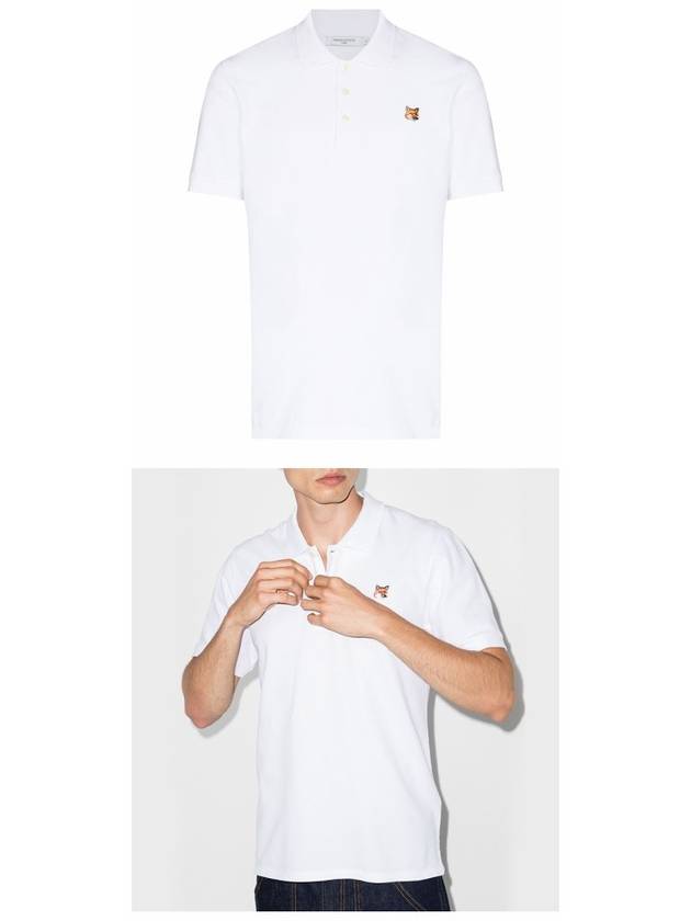 Fox Head Patch Classic Polo Shirt White - MAISON KITSUNE - BALAAN 5