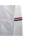 Classic Pique RWB Armband Long Sleeve Shirt White - THOM BROWNE - BALAAN 4