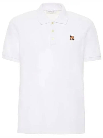 Maison Kitsune FOX Half Three Button Placket Pique Polo White - MAISON KITSUNE - BALAAN 1