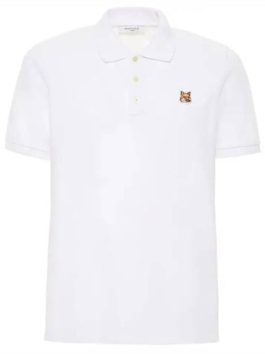 Maison Kitsune FOX Half Three Button Placket Pique Polo White - MAISON KITSUNE - BALAAN 1