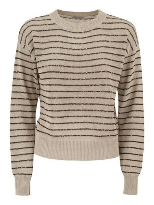 Sweater M78765110 CUN46 CREAM BROWN - BRUNELLO CUCINELLI - BALAAN 1