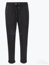 Cotton Silk Fleece Track Pants Black - BRUNELLO CUCINELLI - BALAAN 2