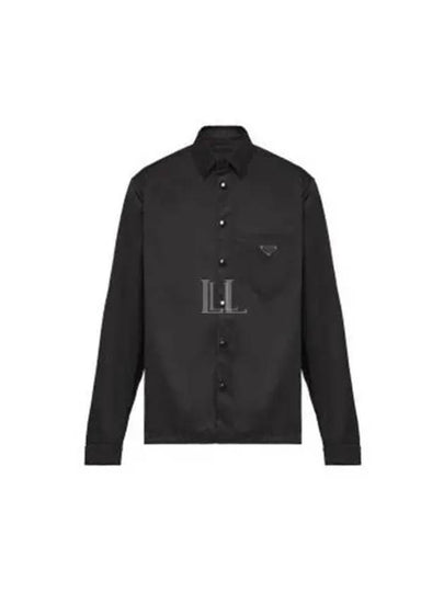 Triangle Logo Re-Nylon Long Sleeve Shirt Black - PRADA - BALAAN 2