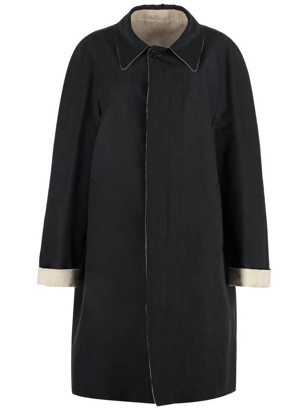 Reversible Linen Single Coat Black - MAISON MARGIELA - BALAAN 2