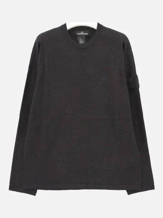 Wappen Patch Crew Neck Knit Top Grey - STONE ISLAND - BALAAN 2