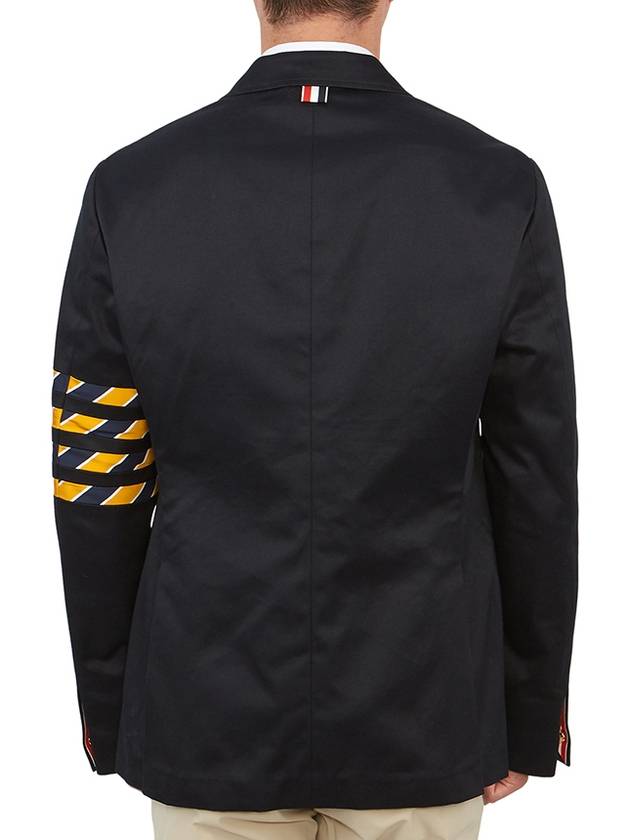 4 Bar Unconstructed Cotton Twill Classic Sports Jacket Navy - THOM BROWNE - BALAAN 5