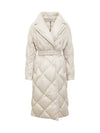 Trecoat Diamond Quilted Belted Padding Sand - MAX MARA - BALAAN 3