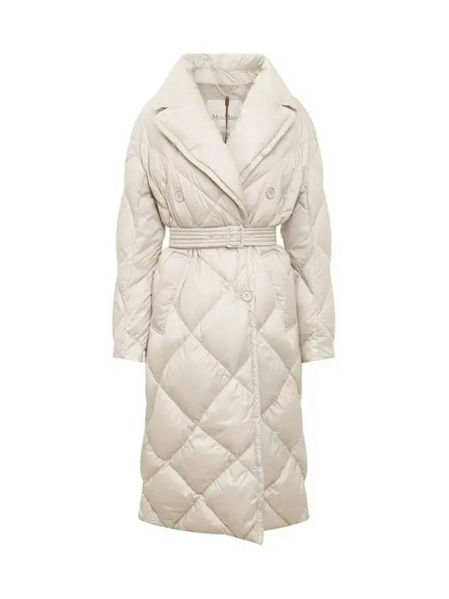 Trecoat Diamond Quilted Belted Padding Sand - MAX MARA - BALAAN 3