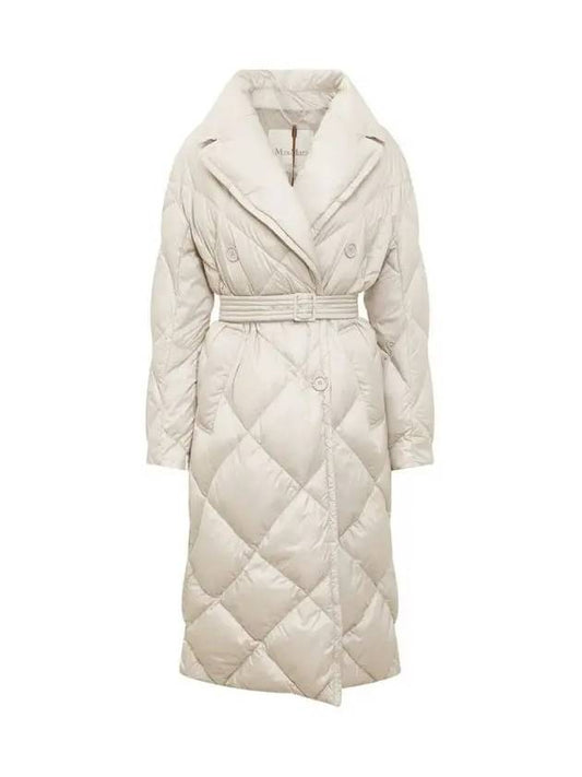 Trecoat Diamond Quilted Belted Padding Sand - MAX MARA - BALAAN 2