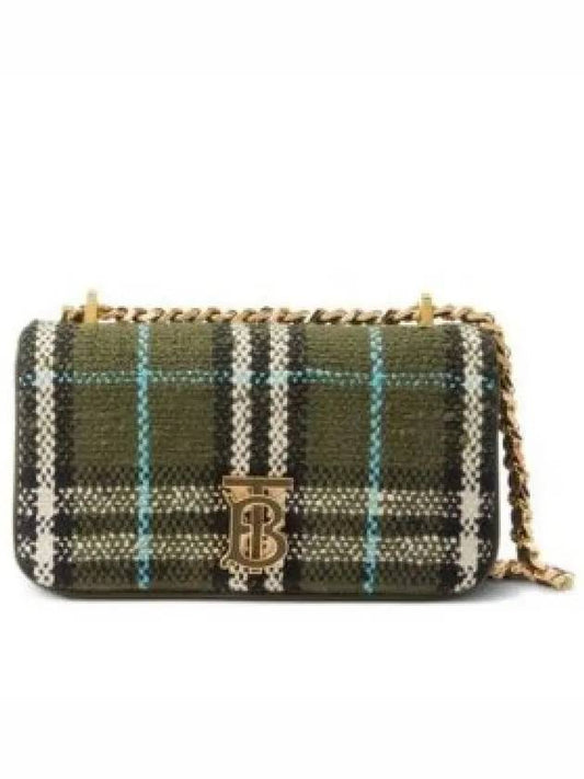 Lola Check Print Mini Shoulder Bag Olive Green - BURBERRY - BALAAN 2