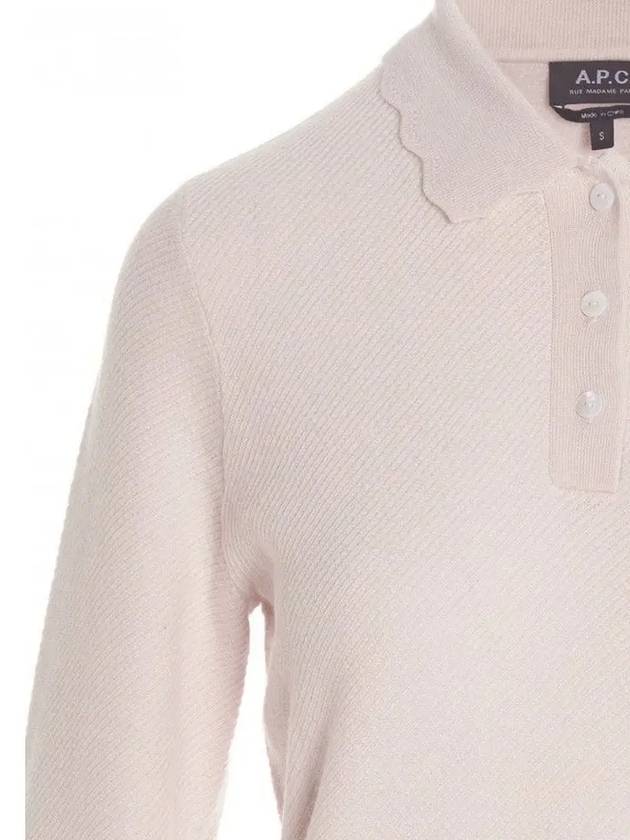 Women's Olivia Long Sleeve Polo Shirt Pink - A.P.C. - BALAAN 5