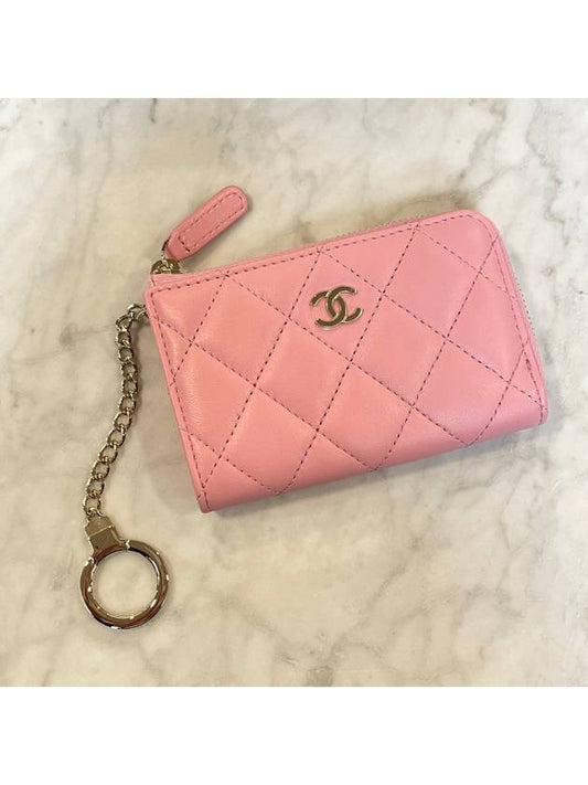 Classic key holder zipper card wallet pink AP0221 - CHANEL - BALAAN 2