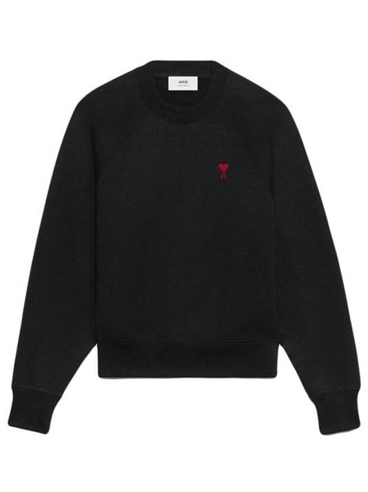 Small Heart Logo Sweatshirt Black - AMI - BALAAN 2