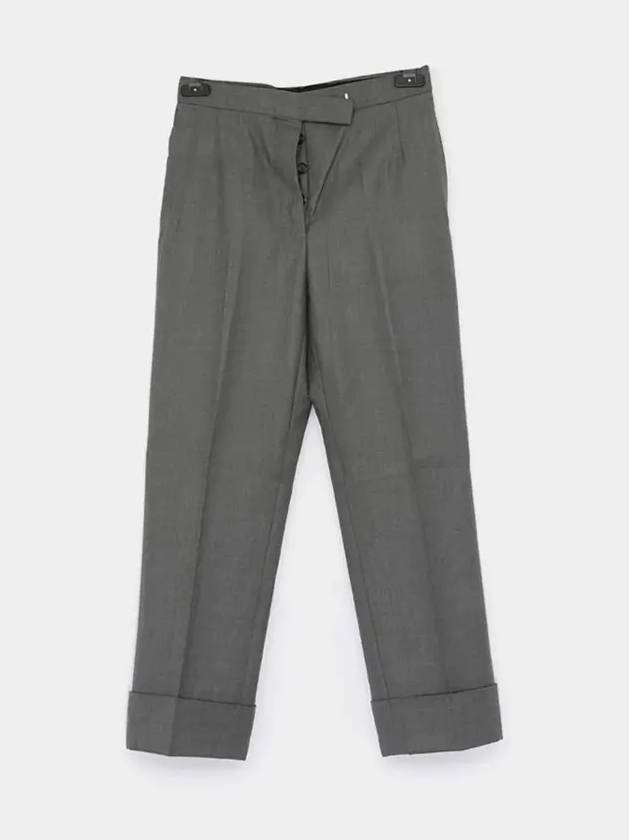 Classic Back Strap Straight Pants Medium Gray - THOM BROWNE - BALAAN 4