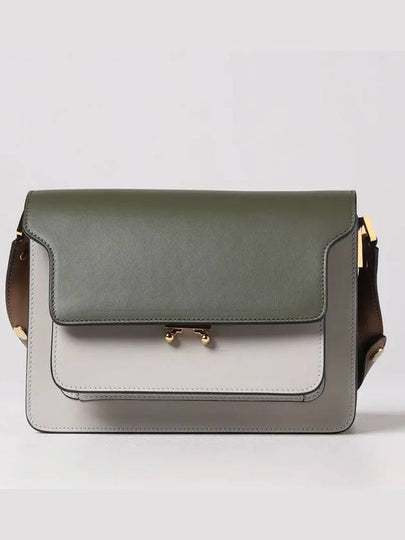 Color Block Medium Trunk Shoulder Bag Khaki - MARNI - BALAAN 2