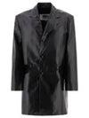 Leather Single Breasted Coat Black - MAISON MARGIELA - BALAAN 2